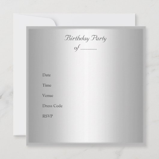 Elegant 40e verjaardag White Silver Kaart (Achterkant)