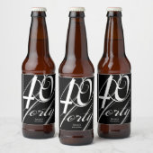 Elegant 40e verjaardagsfeestje bier etiket (Flessen)