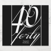 Elegant 40e verjaardagsfeestje bier etiket (Enkel label)