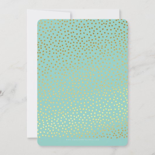 ELEGANT 40E verjaardagsfeestje INVITE script mint Kaart (Achterkant)