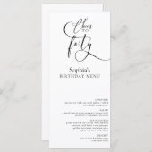 Elegant 40e verjaardagsfeestje menu (Voorkant / Achterkant)