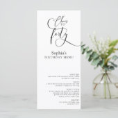 Elegant 40e verjaardagsfeestje menu (Staand voorkant)