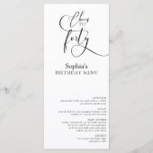 Elegant 40e verjaardagsfeestje menu (Voorkant)