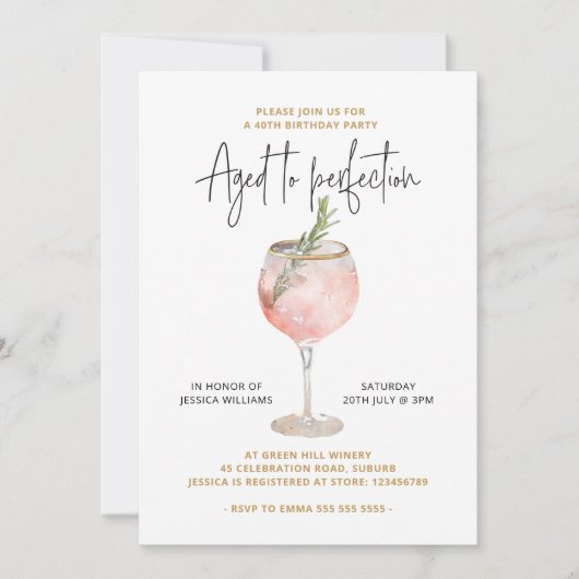 Elegant 40e verjaardagsfeestje oud tot in de puntj kaart (Voorkant)