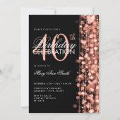 Elegant 40e Verjaardagsglam Sparkles Roos Gold Kaart (Voorkant)