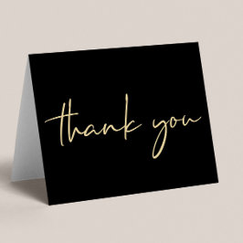 Elegant 40ste verjaardag zwart goud bedankkaart