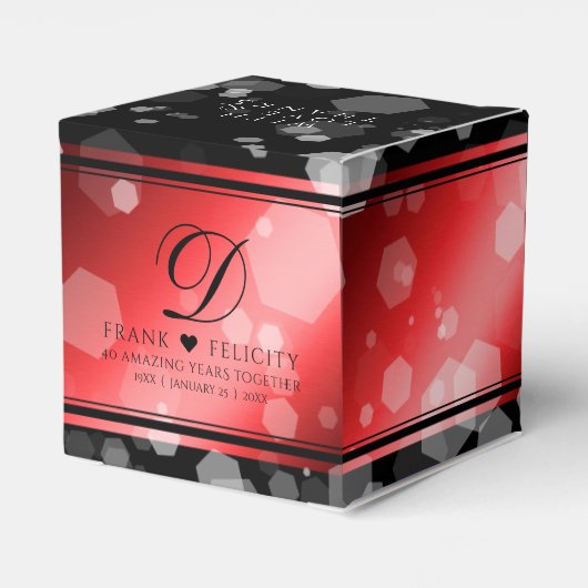 Elegant 40th 80th Ruby Wedding Jubileum Bedankdoosjes (Achterkant)