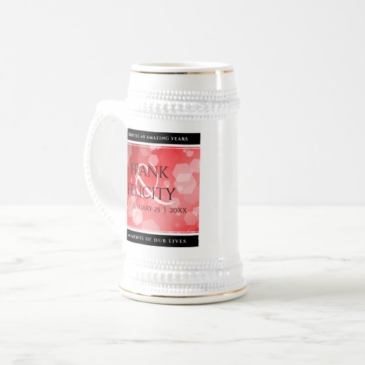 Elegant 40th 80th Ruby Wedding Jubileum Bierpul (Voorkant links)