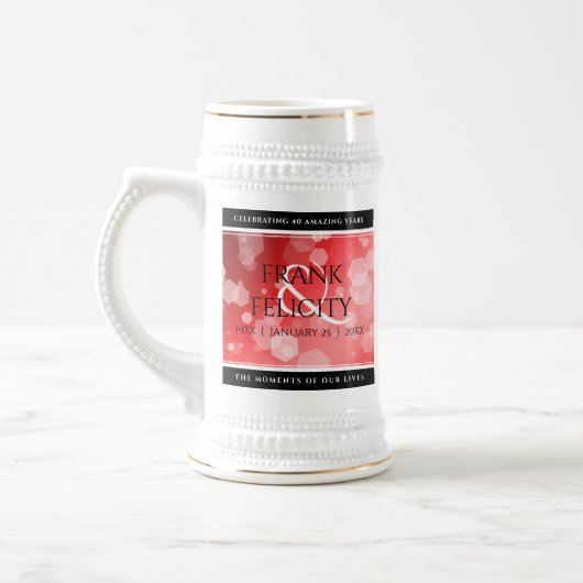 Elegant 40th 80th Ruby Wedding Jubileum Bierpul (Links)