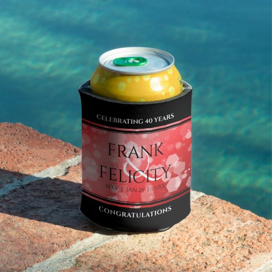 Elegant 40th 80th Ruby Wedding Jubileum Blikjeskoeler (Insitu Zwembad)