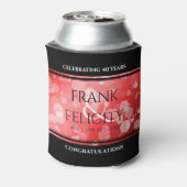 Elegant 40th 80th Ruby Wedding Jubileum Blikjeskoeler (Blikje Achterkant)