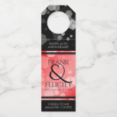 Elegant 40th 80th Ruby Wedding Jubileum Flessenhanger (Achterkant)