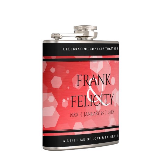 Elegant 40th 80th Ruby Wedding Jubileum Heupfles (Rechts)