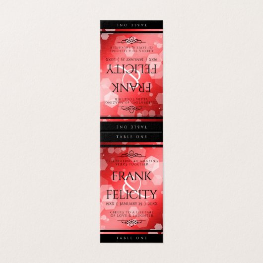 Elegant 40th 80th Ruby Wedding Jubileum Kaart (Buitenkant ongevouwen)