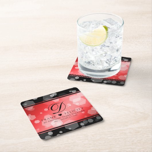 Elegant 40th 80th Ruby Wedding Jubileum Kartonnen Onderzetters (Insitu)