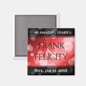 Elegant 40th 80th Ruby Wedding Jubileum Magneet (Voorkant / Achterkant)