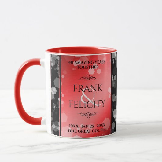 Elegant 40th 80th Ruby Wedding Jubileum Mok (Links)