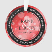 Elegant 40th 80th Ruby Wedding Jubileum Ornament (voorkant)