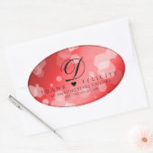 Elegant 40th 80th Ruby Wedding Jubileum Ovale Sticker (Envelop)