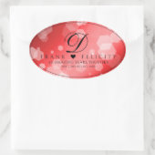 Elegant 40th 80th Ruby Wedding Jubileum Ovale Sticker (Tas)
