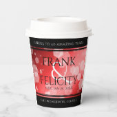 Elegant 40th 80th Ruby Wedding Jubileum Papieren Bekers (Achterkant)