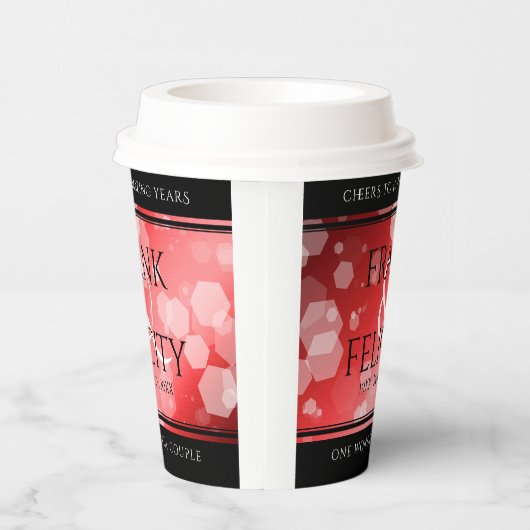 Elegant 40th 80th Ruby Wedding Jubileum Papieren Bekers (Rechts)