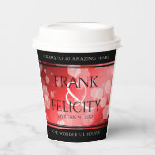 Elegant 40th 80th Ruby Wedding Jubileum Papieren Bekers (Voorkant)