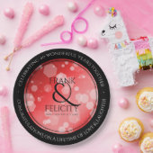 Elegant 40th 80th Ruby Wedding Jubileum Papieren Bordje (Feest)