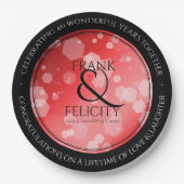 Elegant 40th 80th Ruby Wedding Jubileum Papieren Bordje (Voorkant)