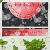 Elegant 40th 80th Ruby Wedding Jubileum Theedoek (Gevouwen)