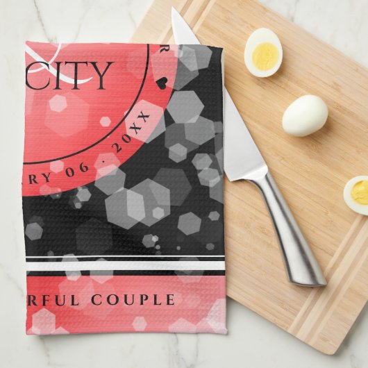 Elegant 40th 80th Ruby Wedding Jubileum Theedoek (Quarter Fold)