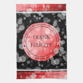 Elegant 40th 80th Ruby Wedding Jubileum Theedoek (Verticaal)