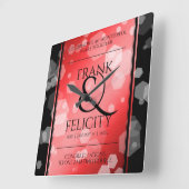 Elegant 40th 80th Ruby Wedding Jubileum Vierkante Klok (Hoek)