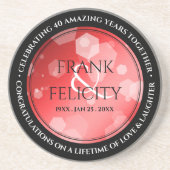 Elegant 40th 80th Ruby Wedding Jubileum Zandsteen Onderzetter (Voorkant)