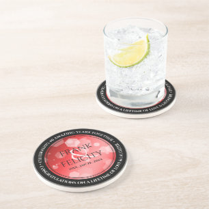 Elegant 40th 80th Ruby Wedding Jubileum Zandsteen Onderzetter