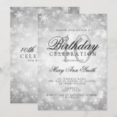 Elegant 40th Birthday Silver Winter Wonderland Kaart (Voorkant / Achterkant)