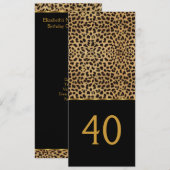 Elegant 40th Leopard Elegant Birthday Party Kaart (Voorkant / Achterkant)