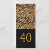 Elegant 40th Leopard Elegant Birthday Party Kaart (Voorkant)