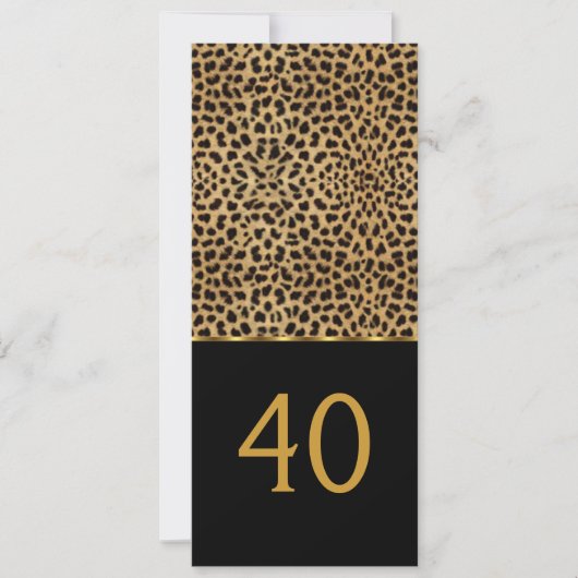 Elegant 40th Leopard Elegant Birthday Party Kaart (Voorkant)