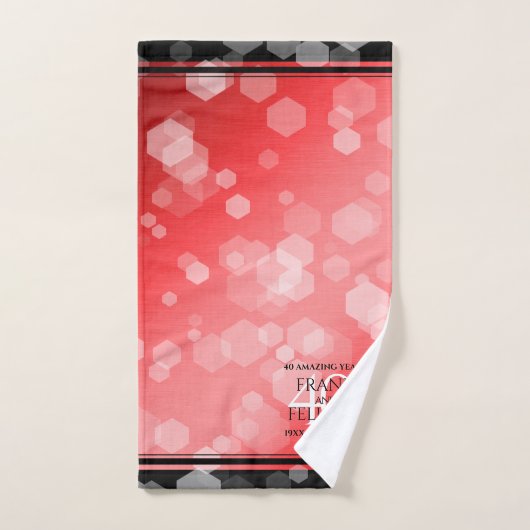 Elegant 40th Ruby Wedding Jubileum Bad Handdoek (Handdoek)