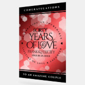 Elegant 40th Ruby Wedding Jubileum Celebration Acryl Bord (Hoek)