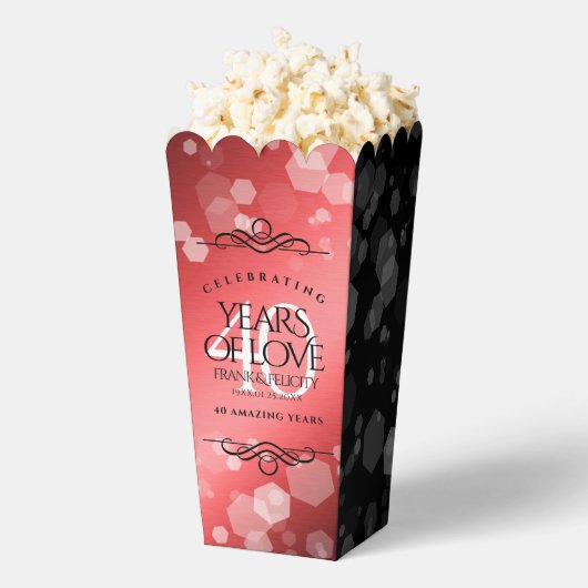 Elegant 40th Ruby Wedding Jubileum Celebration Bedankdoosjes (Popped)