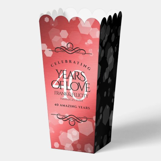 Elegant 40th Ruby Wedding Jubileum Celebration Bedankdoosjes (Voorkant)
