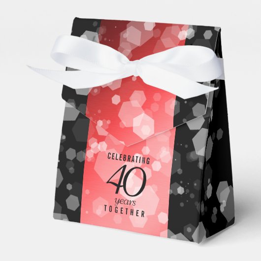 Elegant 40th Ruby Wedding Jubileum Celebration Bedankdoosjes (Voorkant Zijde)