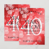 Elegant 40th Ruby Wedding Jubileum Celebration Bedankkaart (Voorkant / Achterkant)