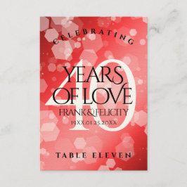 Elegant 40th Ruby Wedding Jubileum Celebration Bedankkaart