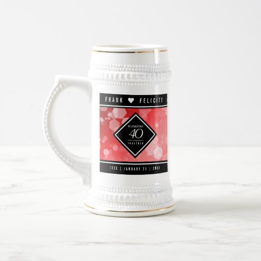 Elegant 40th Ruby Wedding Jubileum Celebration Bierpul (Links)