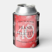 Elegant 40th Ruby Wedding Jubileum Celebration Blikjeskoeler (Blikje Voorkant)