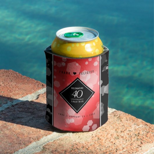 Elegant 40th Ruby Wedding Jubileum Celebration Blikjeskoeler (Insitu Zwembad)