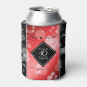 Elegant 40th Ruby Wedding Jubileum Celebration Blikjeskoeler (Blikje Voorkant)